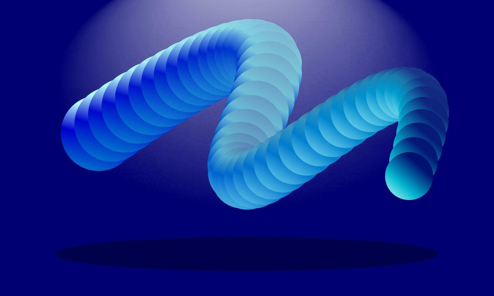 färgrik 3d flytande cirkel. abstrakt geometrisk former på mörk blå bakgrund. vektor
