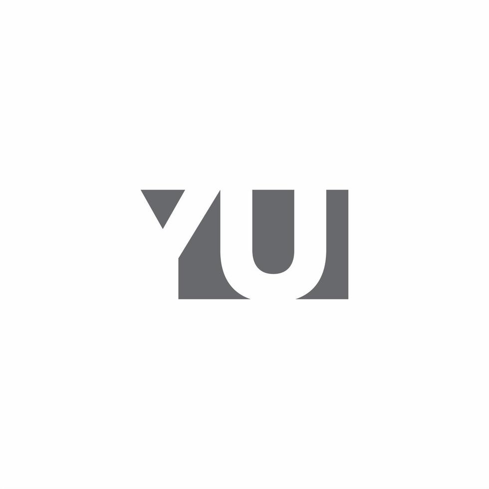 yu-Logo-Monogramm mit Design-Vorlage im negativen Weltraum-Stil vektor