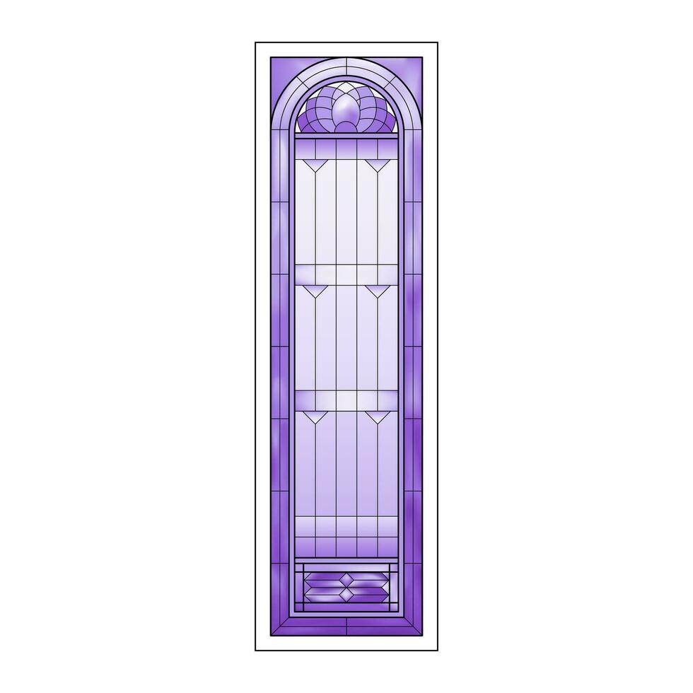 kyrka glas kvalitet lila färgade fönster. vektor