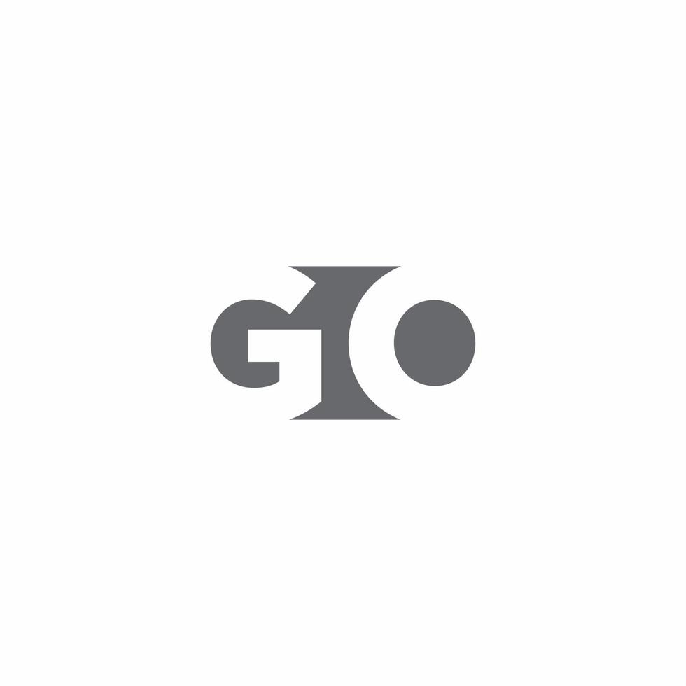 Go Logo-Monogramm mit Designvorlage im negativen Weltraum vektor