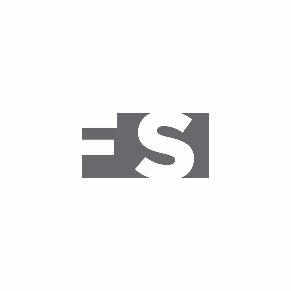 fs-Logo-Monogramm mit Designvorlage im negativen Raumstil vektor