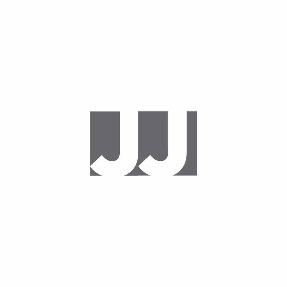 jj-Logo-Monogramm mit Designvorlage im negativen Weltraumstil vektor