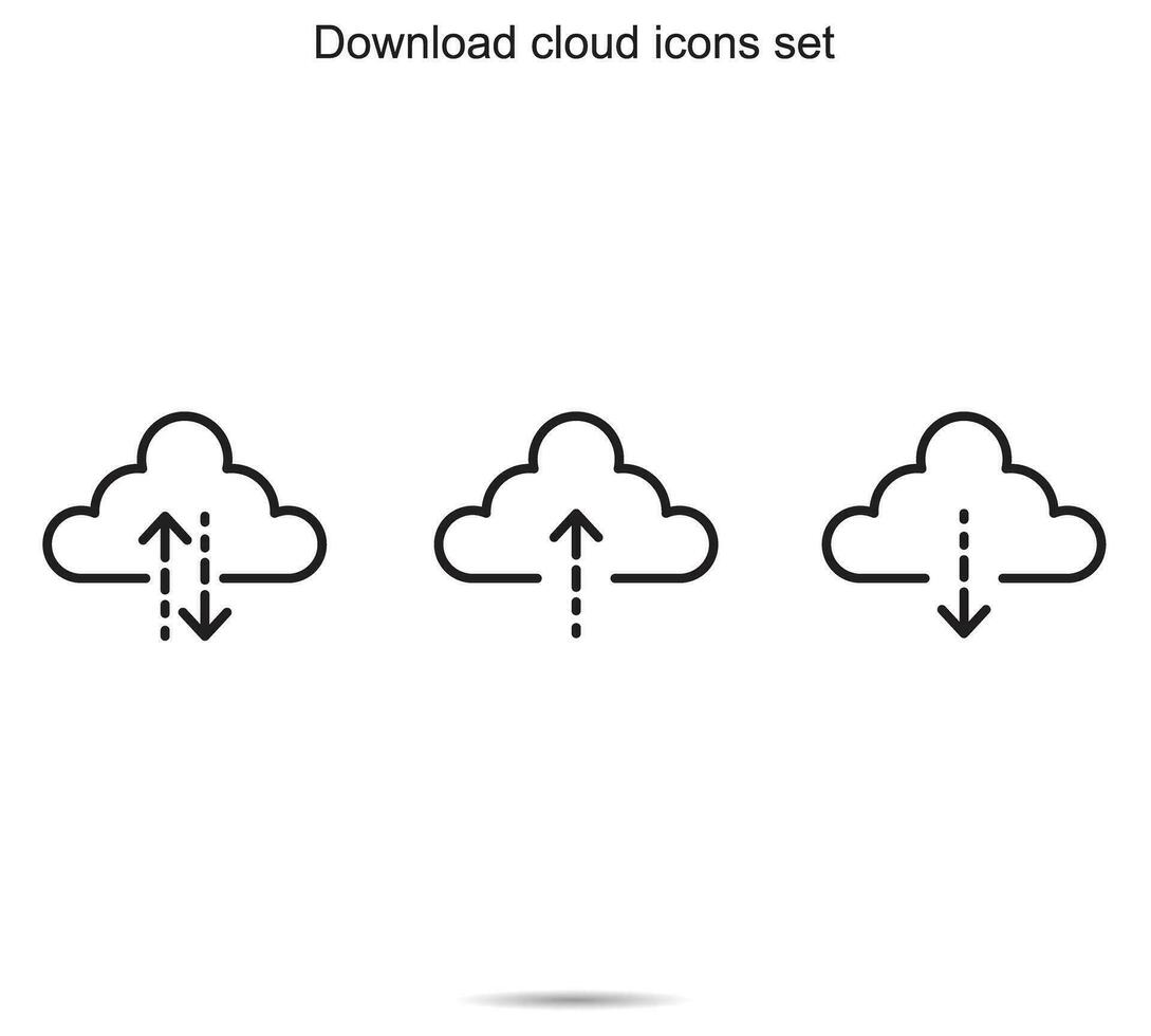 ladda ner moln ikoner uppsättning vektor