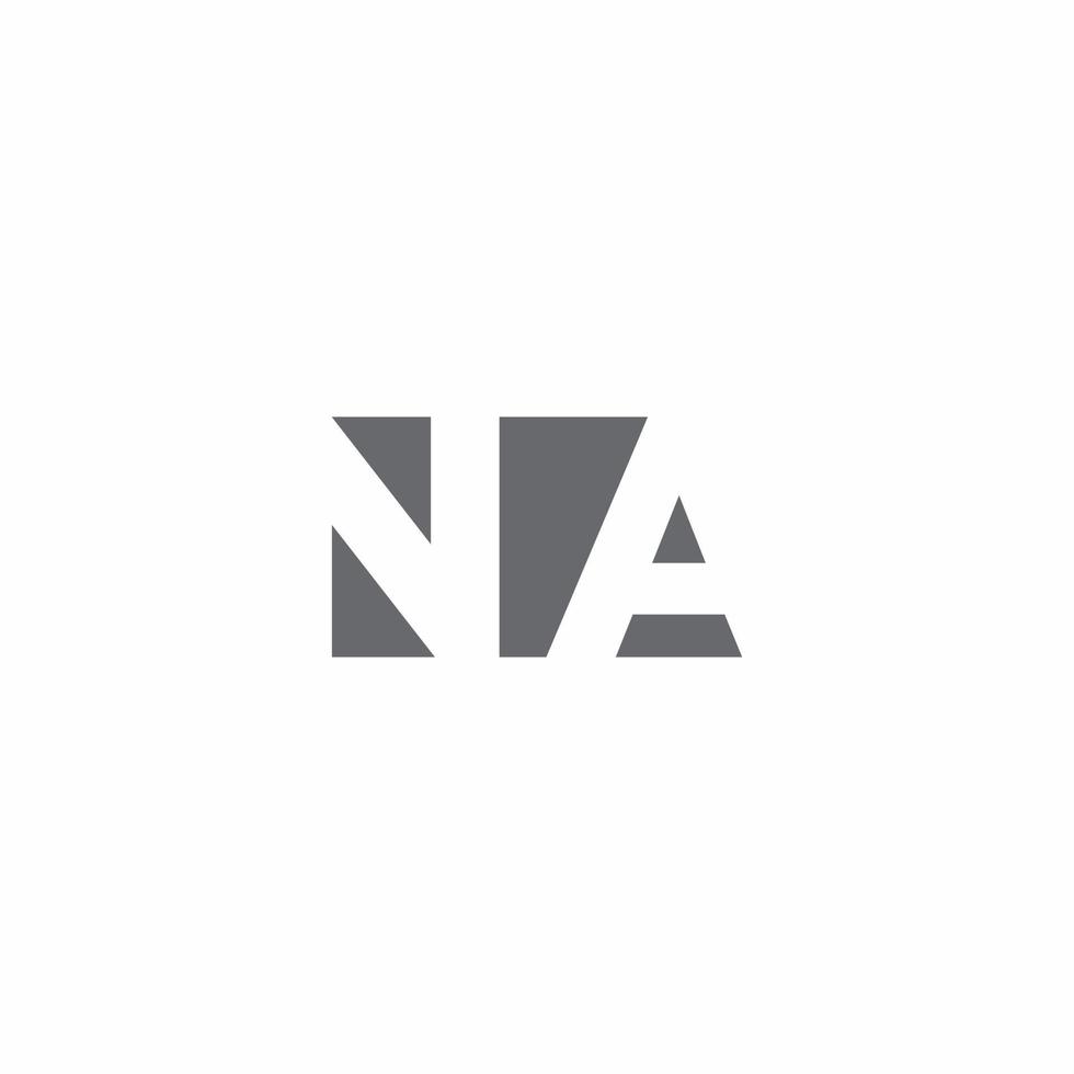 na Logo-Monogramm mit negativer Raumstil-Designvorlage vektor