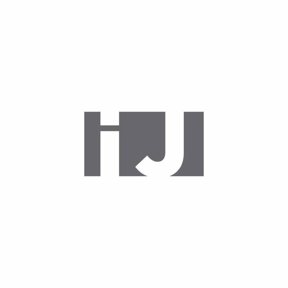 ij-Logo-Monogramm mit Designvorlage im negativen Raumstil vektor