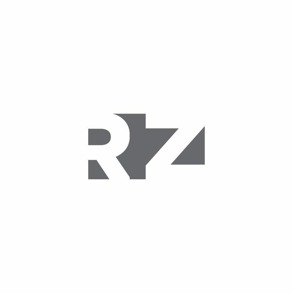 rz-logotypmonogram med negativ designmall för rymdstil vektor