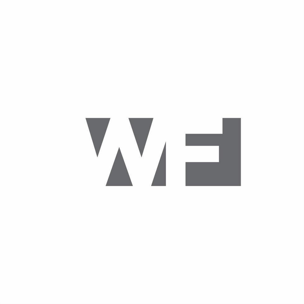 wf-Logo-Monogramm mit Design-Vorlage im negativen Weltraum-Stil vektor