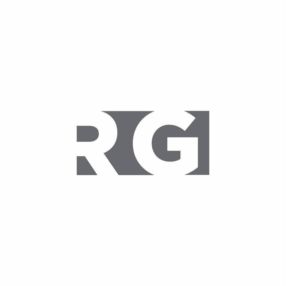 rg logotyp monogram med negativ rymd stil designmall vektor