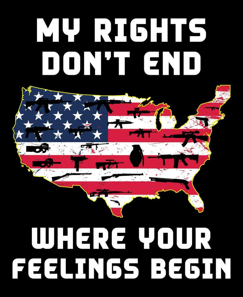 min rättigheter inte slutet var din känslor Börja, veteran- typografi t-shirt design vektor
