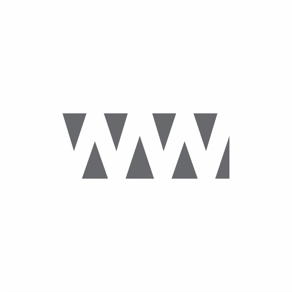 ww-Logo-Monogramm mit Design-Vorlage im negativen Weltraum-Stil vektor