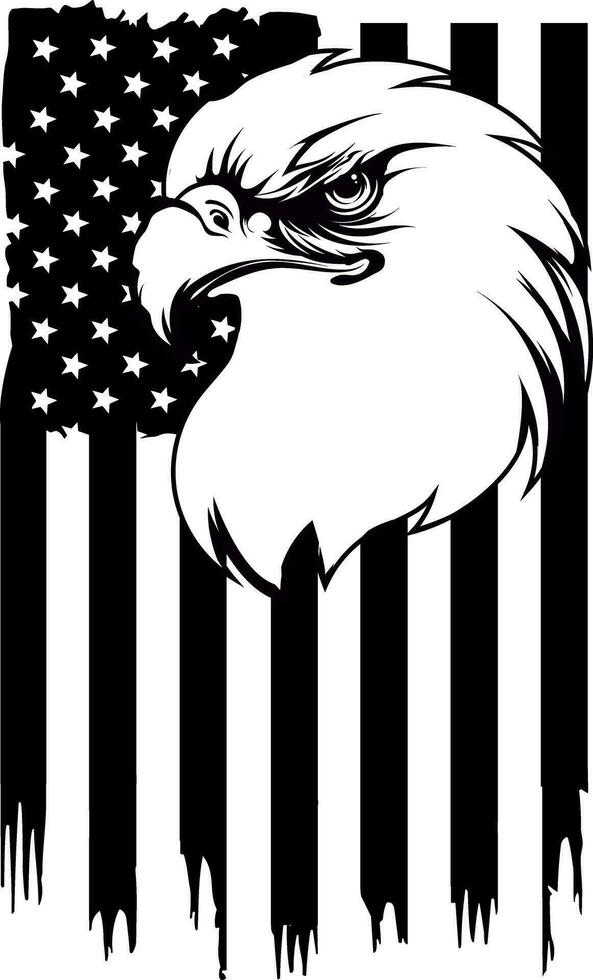 amerikanisch Flagge Adler Silhouette, USA zweite Änderung vektor