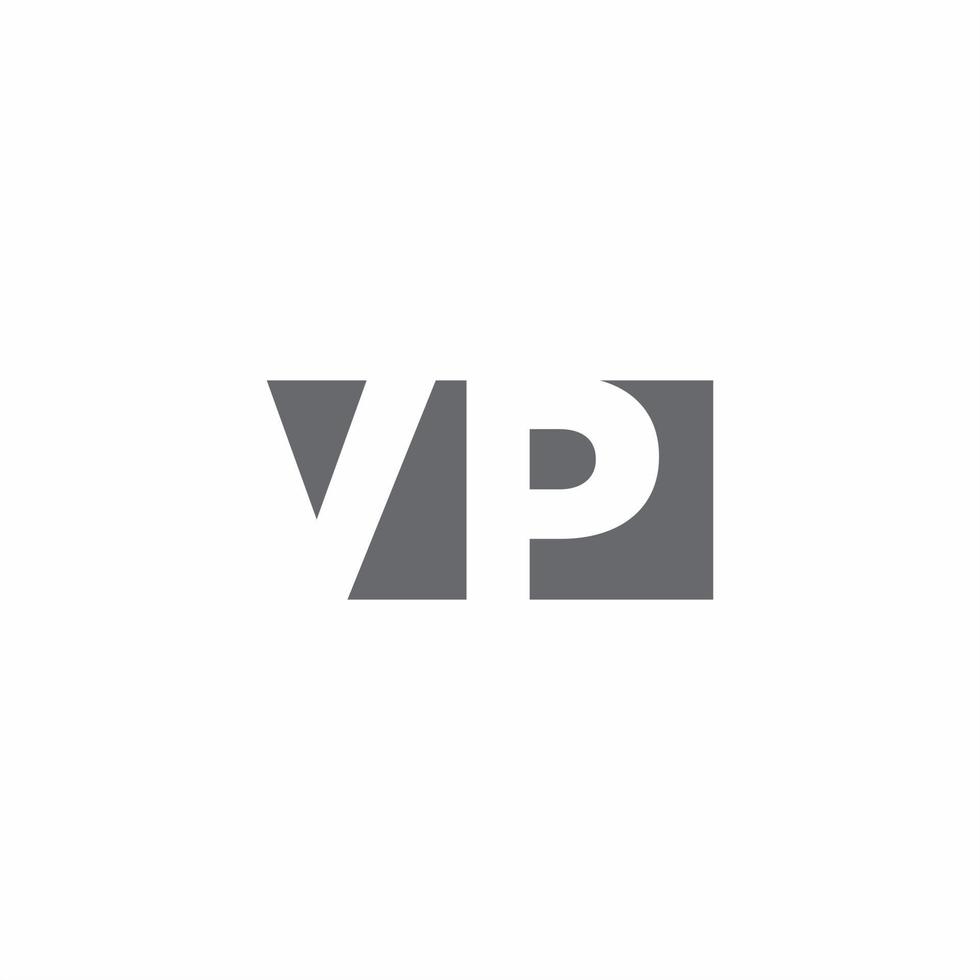 vp-Logo-Monogramm mit Designvorlage im negativen Weltraum-Stil vektor