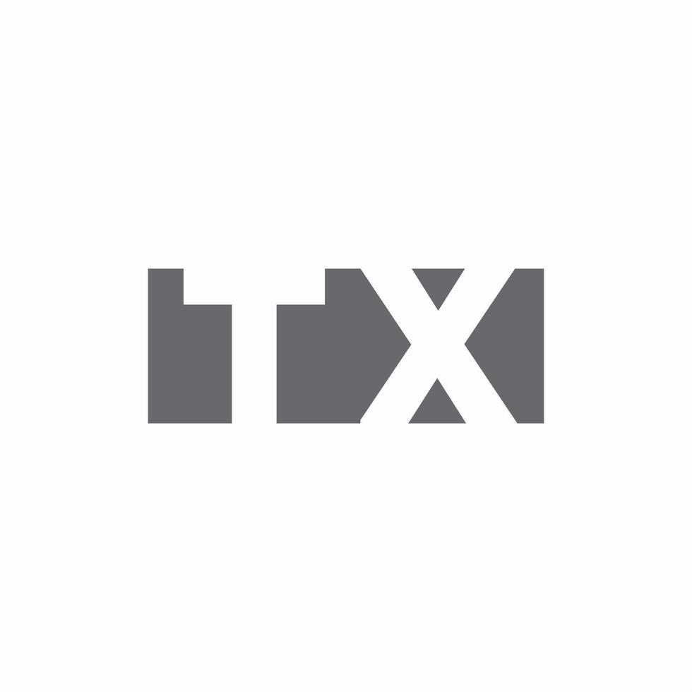 tx-Logo-Monogramm mit Designvorlage im negativen Weltraumstil vektor
