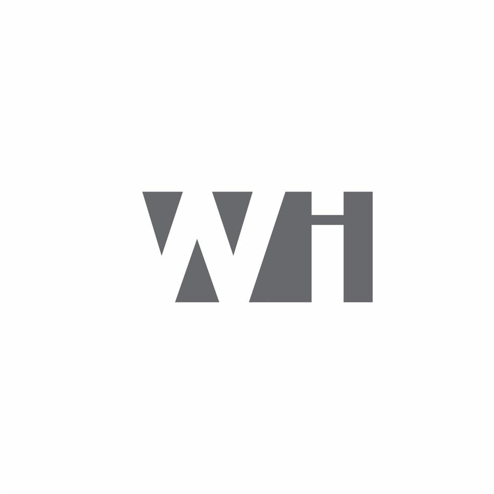 Wi-Logo-Monogramm mit negativer Raumstil-Designvorlage vektor