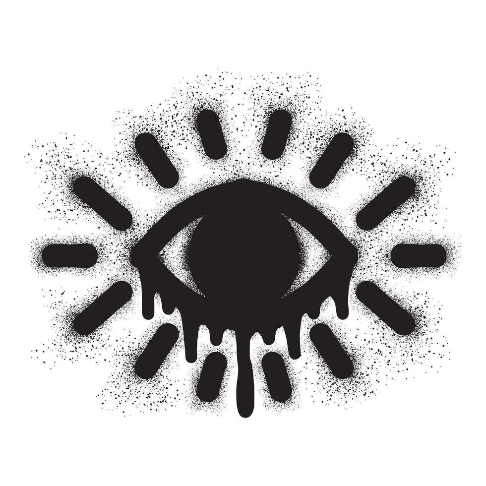 Auge Symbol Graffiti mit schwarz sprühen Farbe vektor