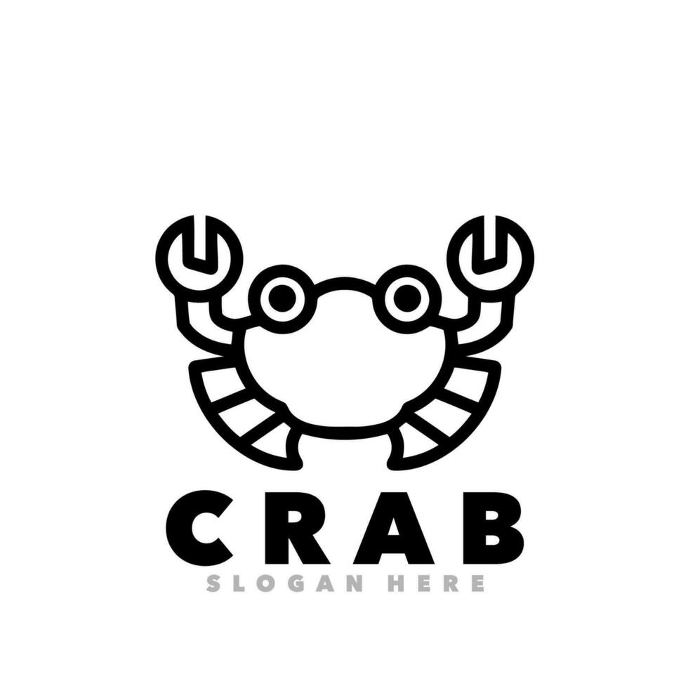 krabba linje logotyp vektor