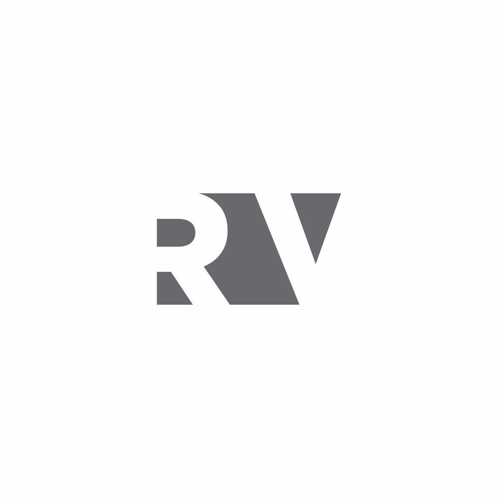 rv-Logo-Monogramm mit Design-Vorlage im negativen Weltraum-Stil vektor