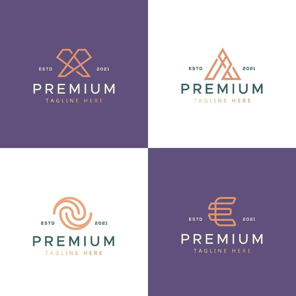 enkel geometrisk monogram brev logotyp och branding för företag, mode, boutique vektor