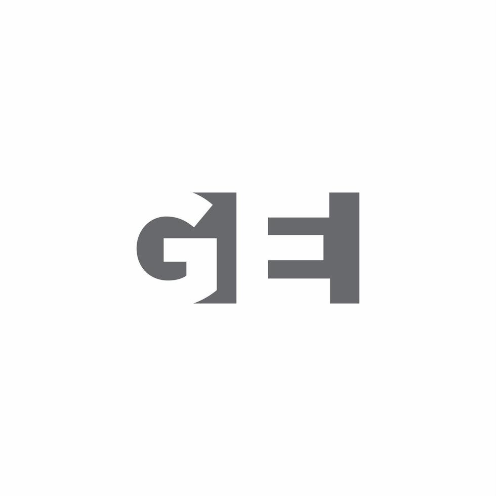 ge-logotyp monogram med negativ rymdstil designmall vektor