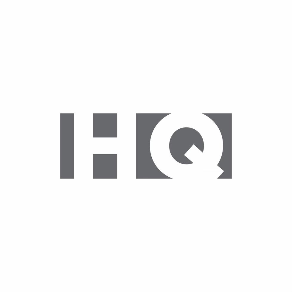 hq-Logo-Monogramm mit Designvorlage im negativen Weltraum-Stil vektor