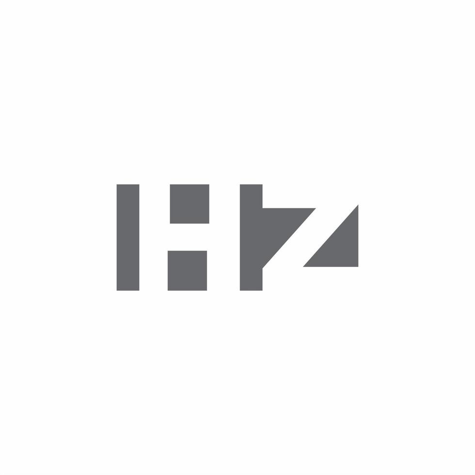 Hz-Logo-Monogramm mit Designvorlage im negativen Raumstil vektor