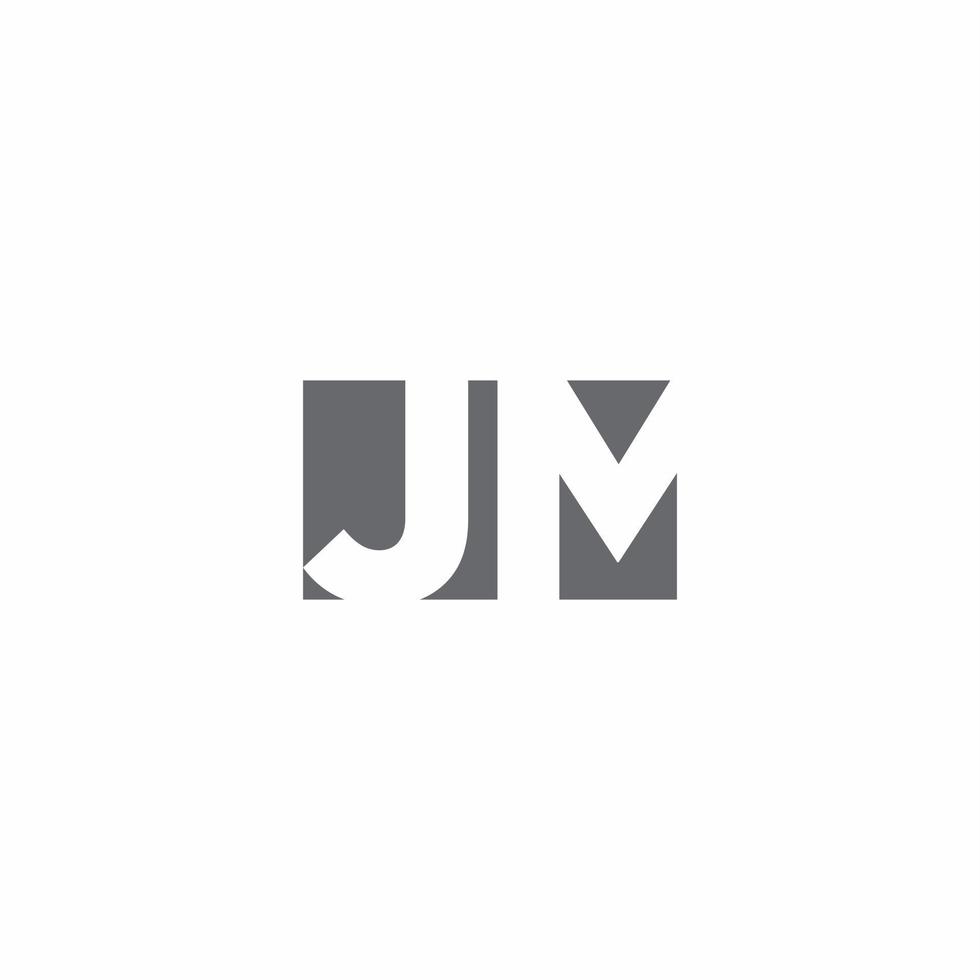 jm-Logo-Monogramm mit Designvorlage im negativen Raumstil vektor