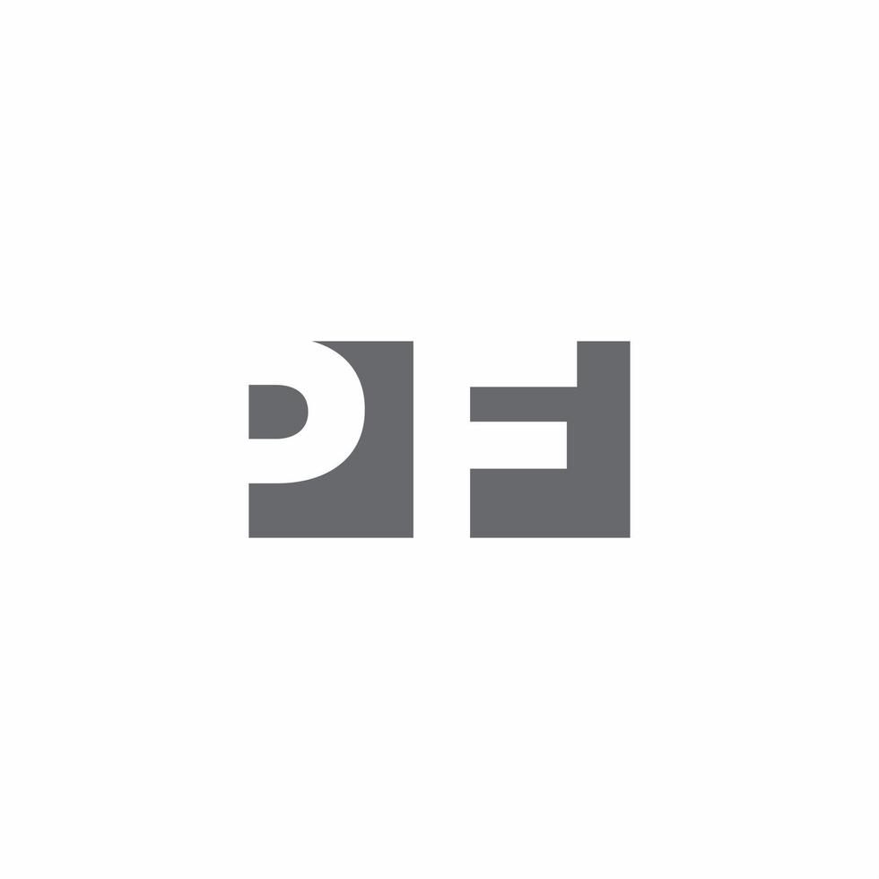 pf-Logo-Monogramm mit Designvorlage im negativen Weltraum-Stil vektor