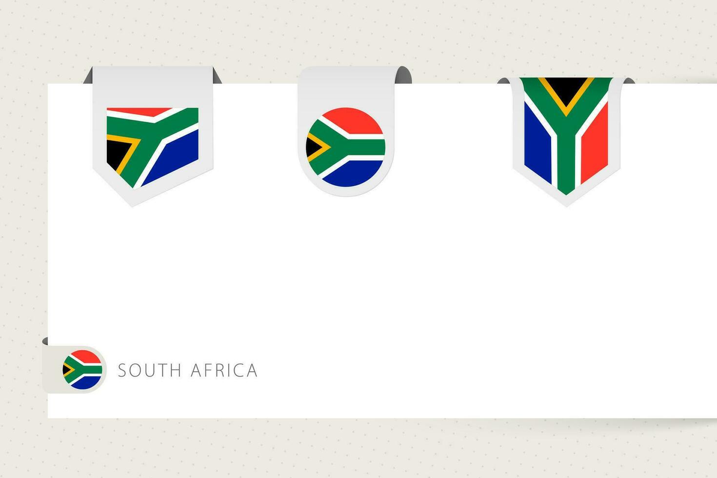 märka flagga samling av söder afrika i annorlunda form. band flagga mall av rsa vektor