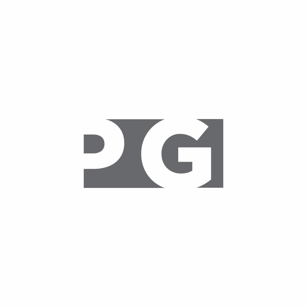 pg logotyp monogram med negativ rymd stil designmall vektor