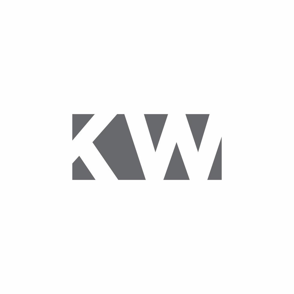 kw-logotypmonogram med negativ rymdstilmall vektor