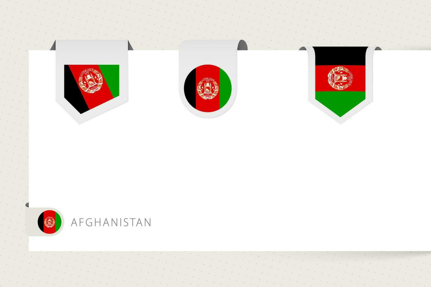 Etikette Flagge Sammlung von Afghanistan im anders Form. Band Flagge Vorlage von Afghanistan vektor