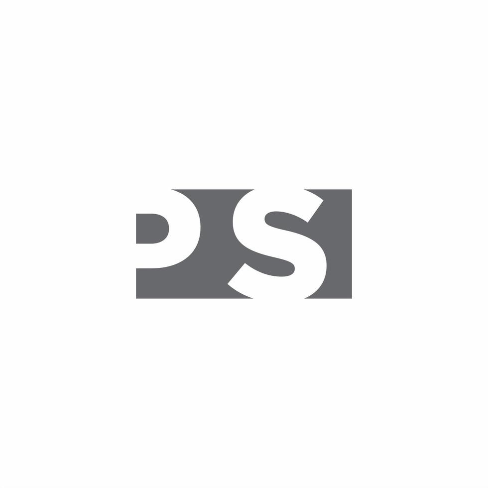 ps logotyp monogram med negativ rymd stil designmall vektor