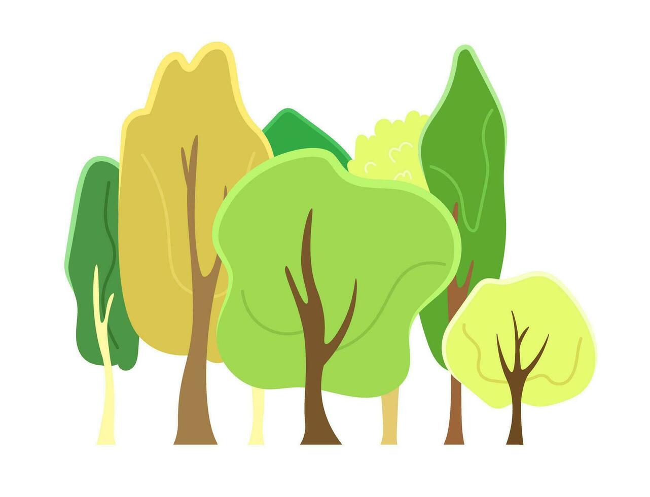 skog semi platt Färg vektor objekt. miljö. skog med träd. redigerbar tecknad serie klämma konst ikon på vit bakgrund. enkel fläck illustration för webb grafisk design
