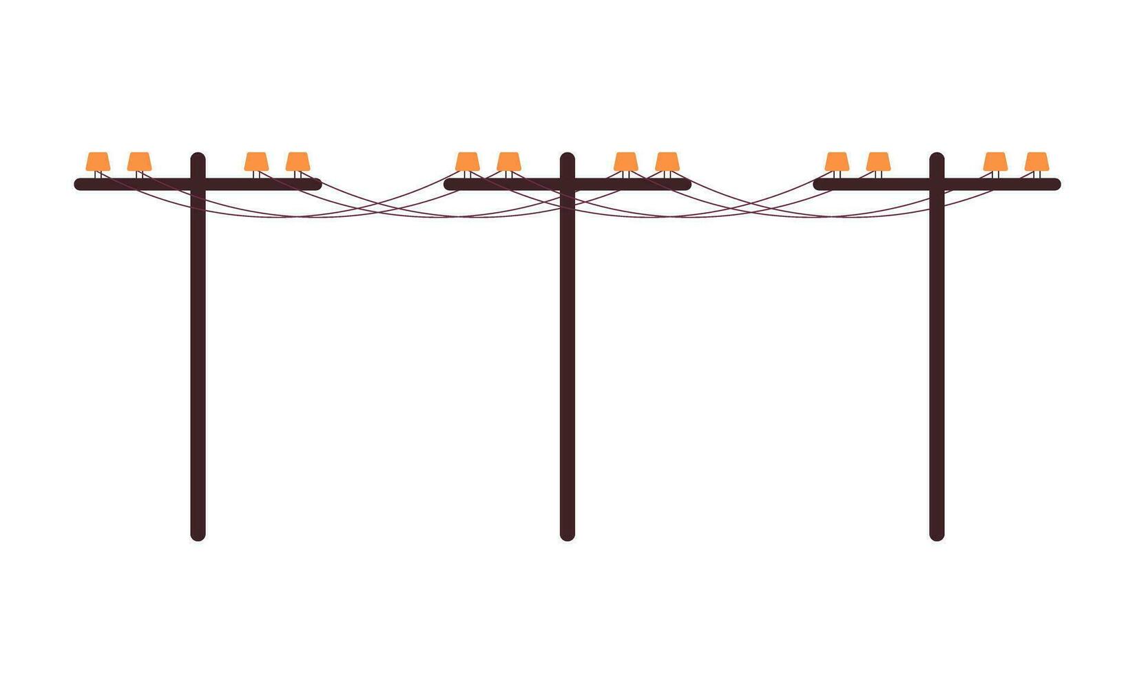 verktyg poler semi platt Färg vektor objekt. elektrisk tråd. överföra elektrisk kraft. redigerbar tecknad serie klämma konst ikon på vit bakgrund. enkel fläck illustration för webb grafisk design