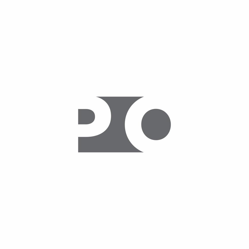 po-Logo-Monogramm mit Designvorlage im negativen Raumstil vektor