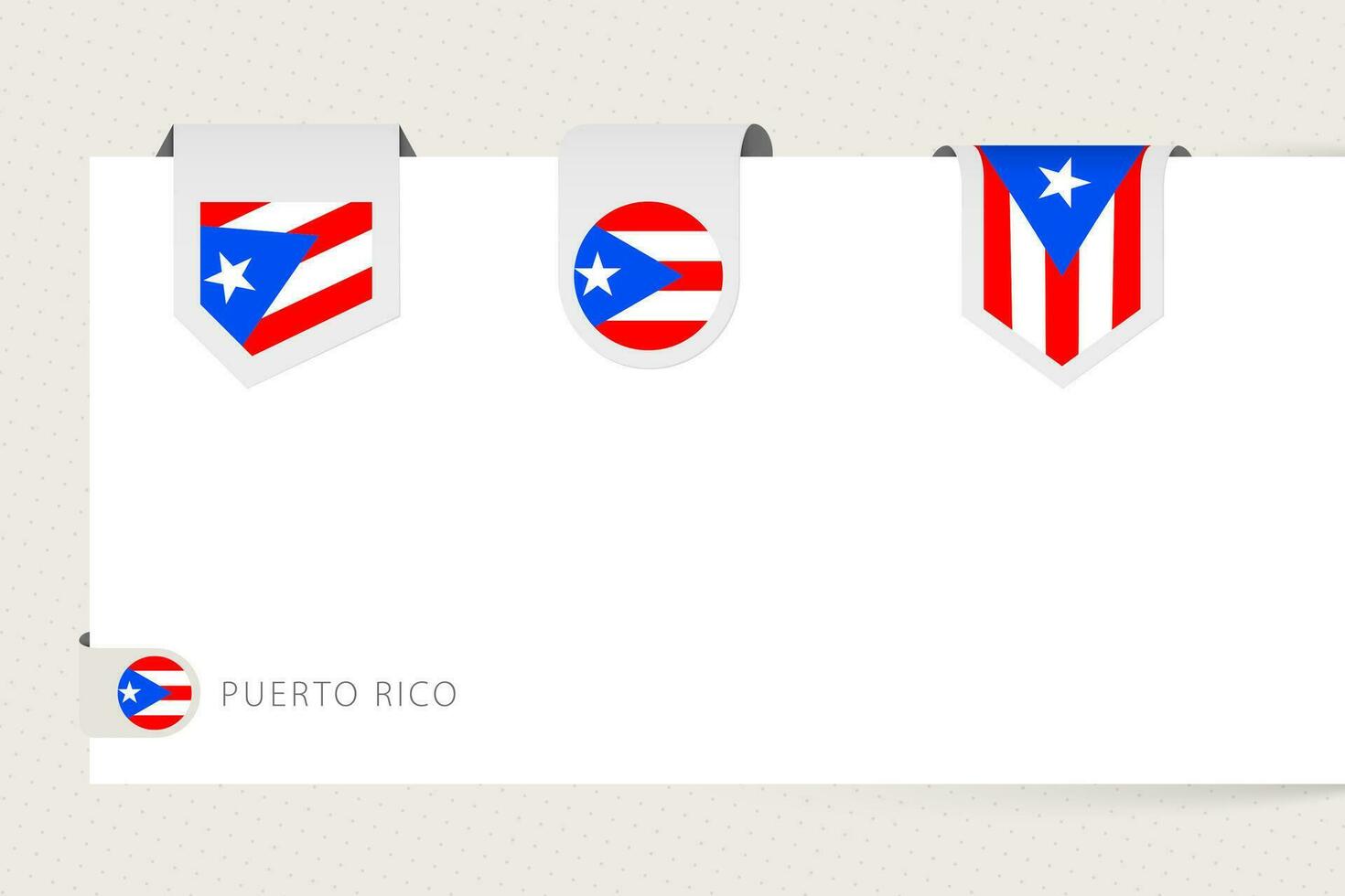 Etikette Flagge Sammlung von puerto rico im anders Form. Band Flagge Vorlage von puerto rico vektor