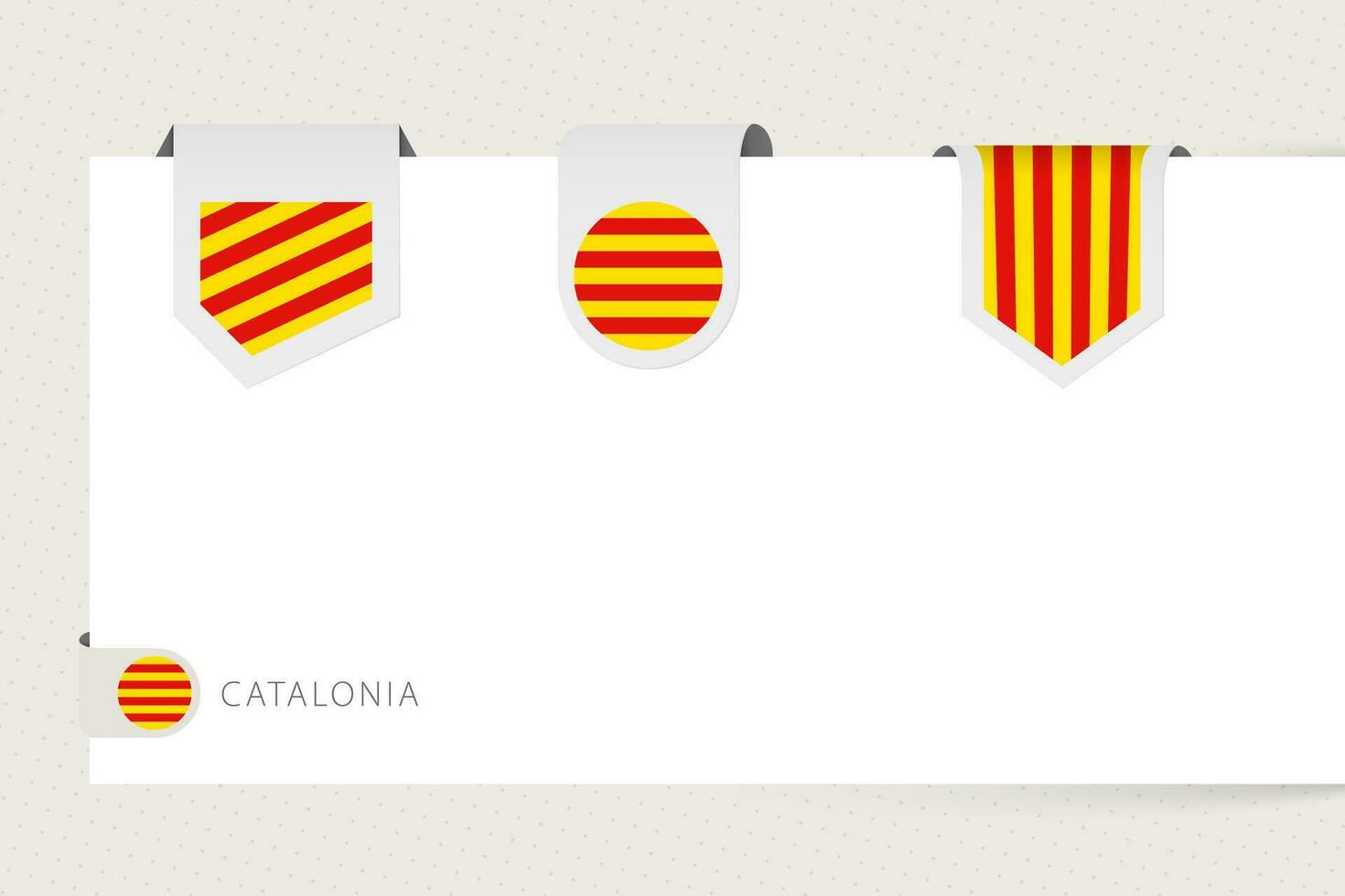 märka flagga samling av catalonia i annorlunda form. band flagga mall av catalonia vektor