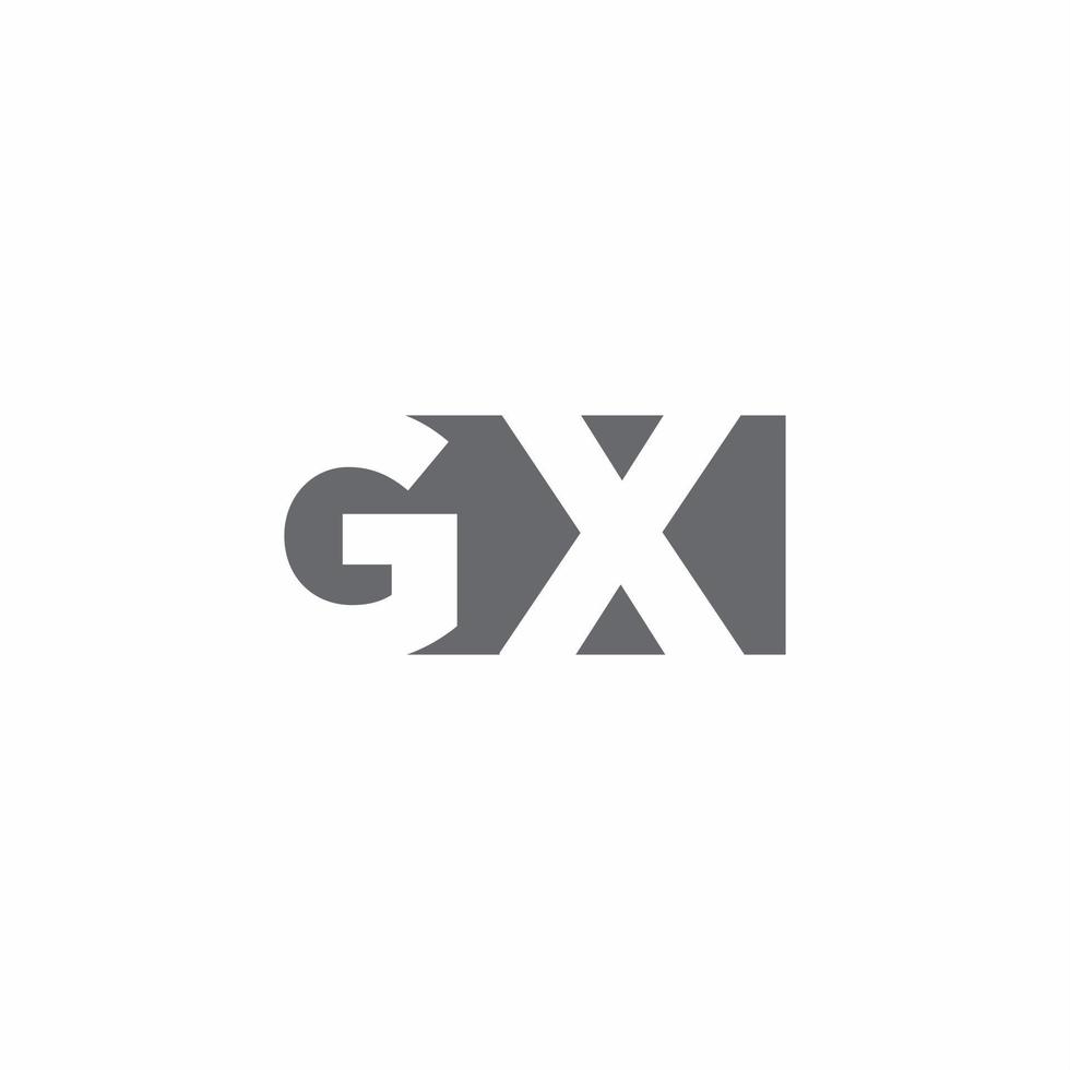 gx logotyp monogram med negativ rymd stil designmall vektor