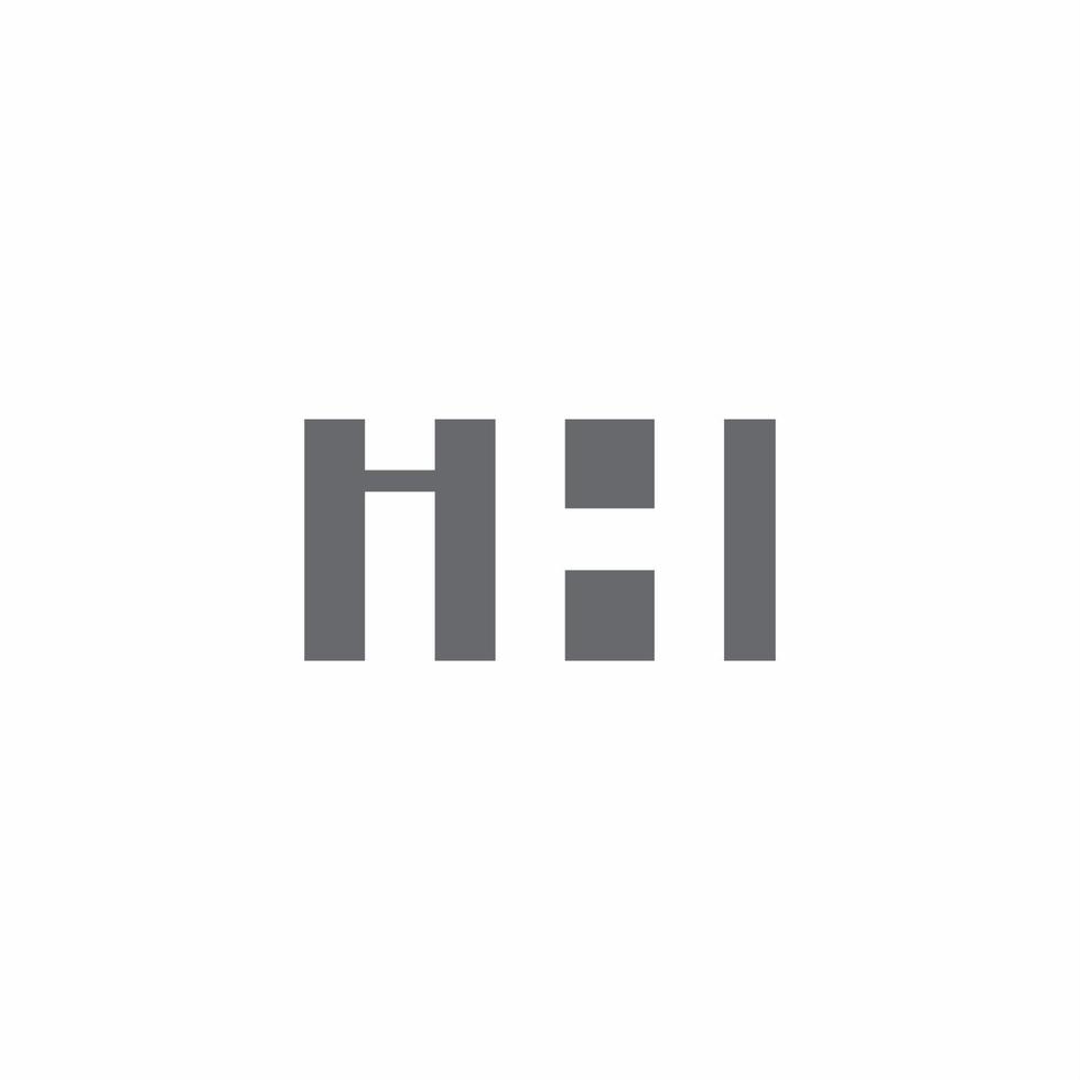 ih-Logo-Monogramm mit Designvorlage im negativen Weltraum vektor