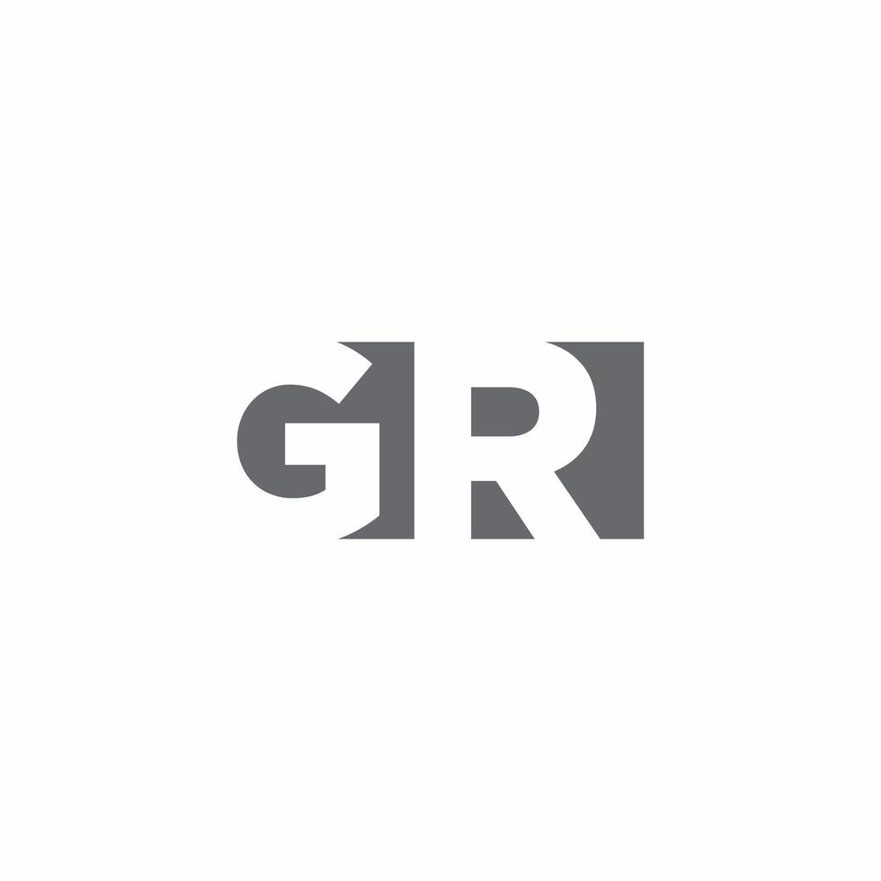 gr logotyp monogram med negativ rymdstil designmall vektor