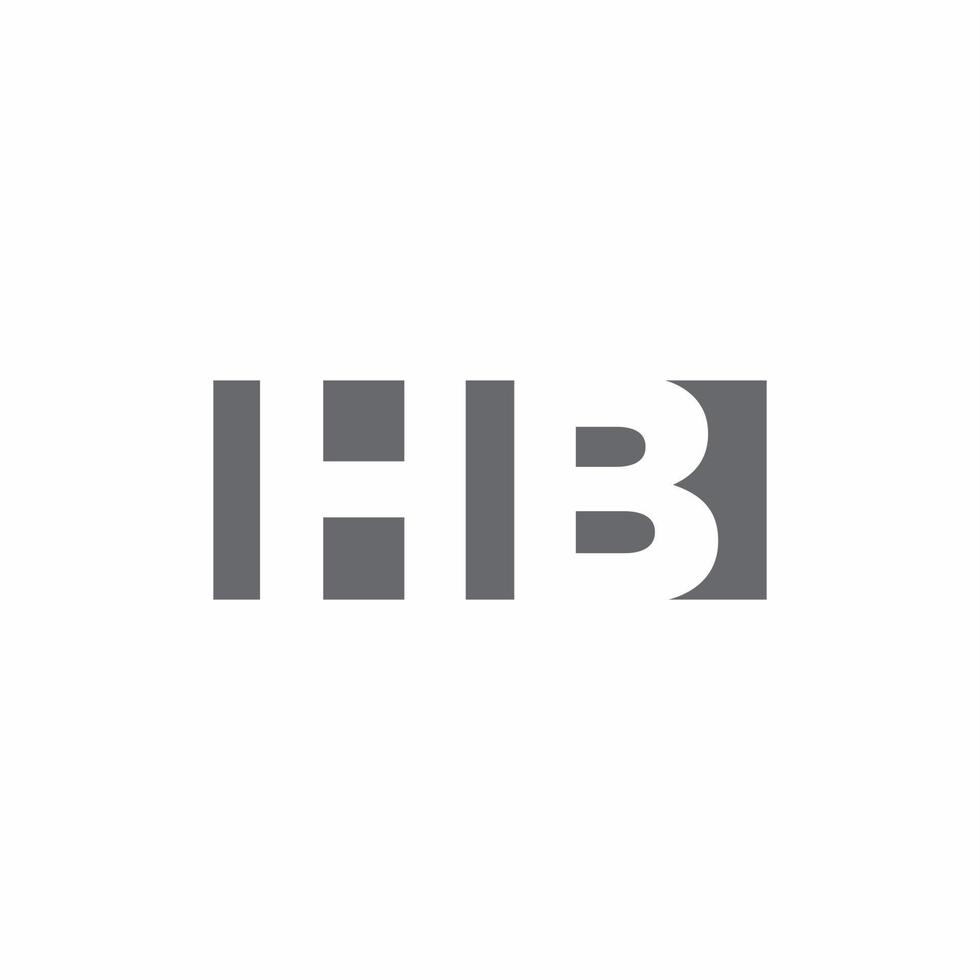 hb logotyp monogram med negativ rymd stil designmall vektor