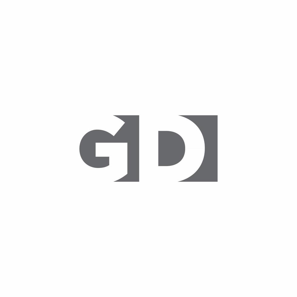 gd logotyp monogram med negativ rymd stil designmall vektor