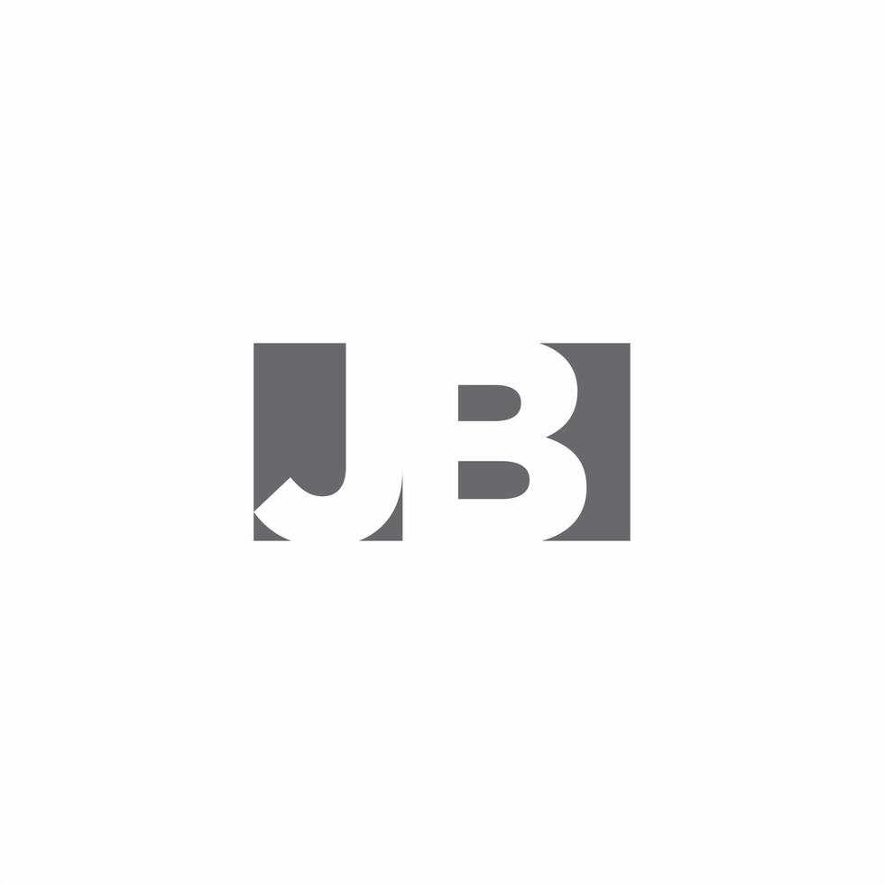 jb-logotypmonogram med negativ designmall för rymdstil vektor