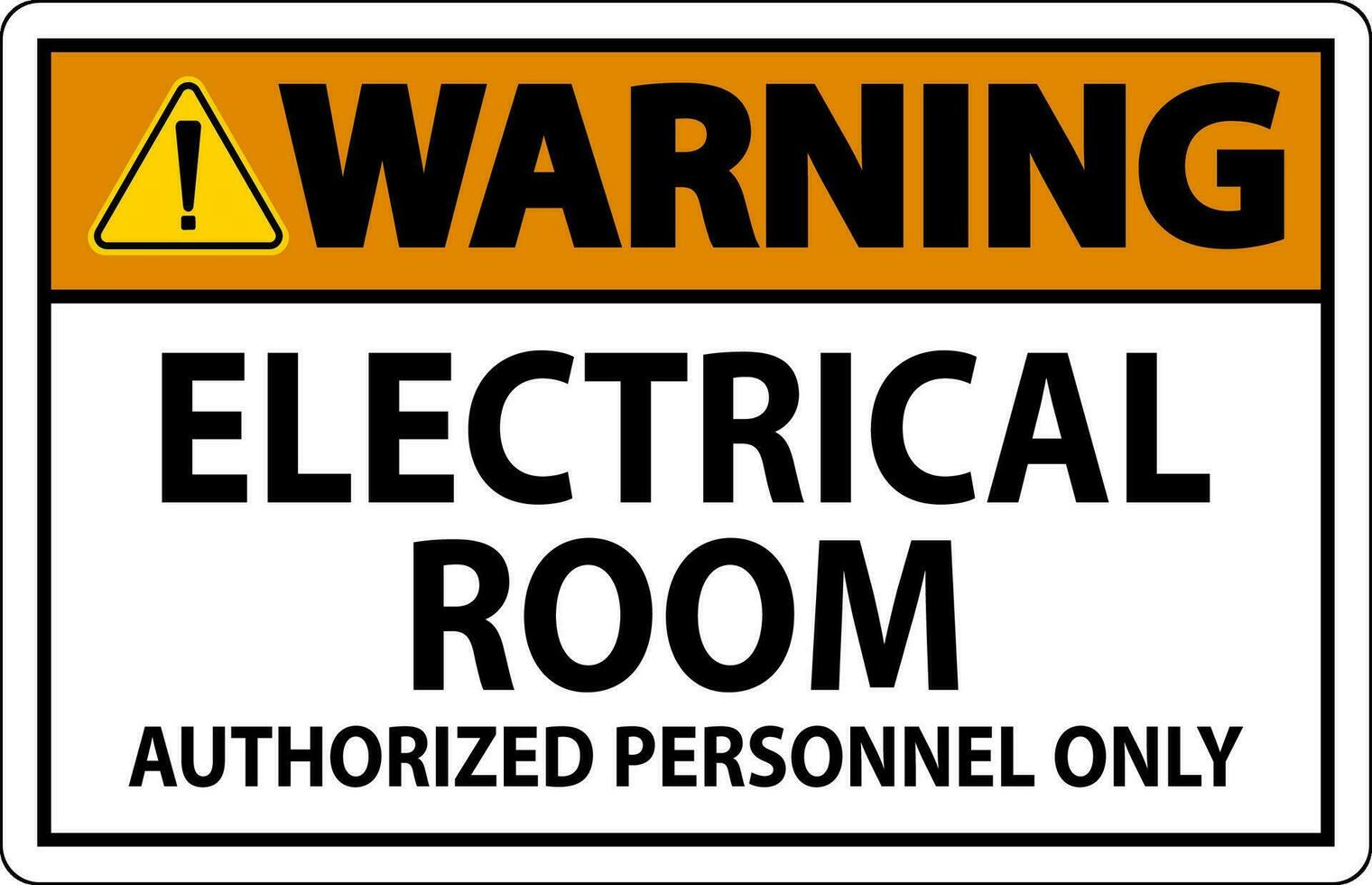 varning tecken elektrisk rum - auktoriserad personal endast vektor