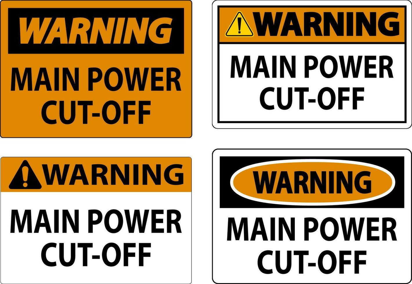 varning tecken huvud kraft cut-off vektor