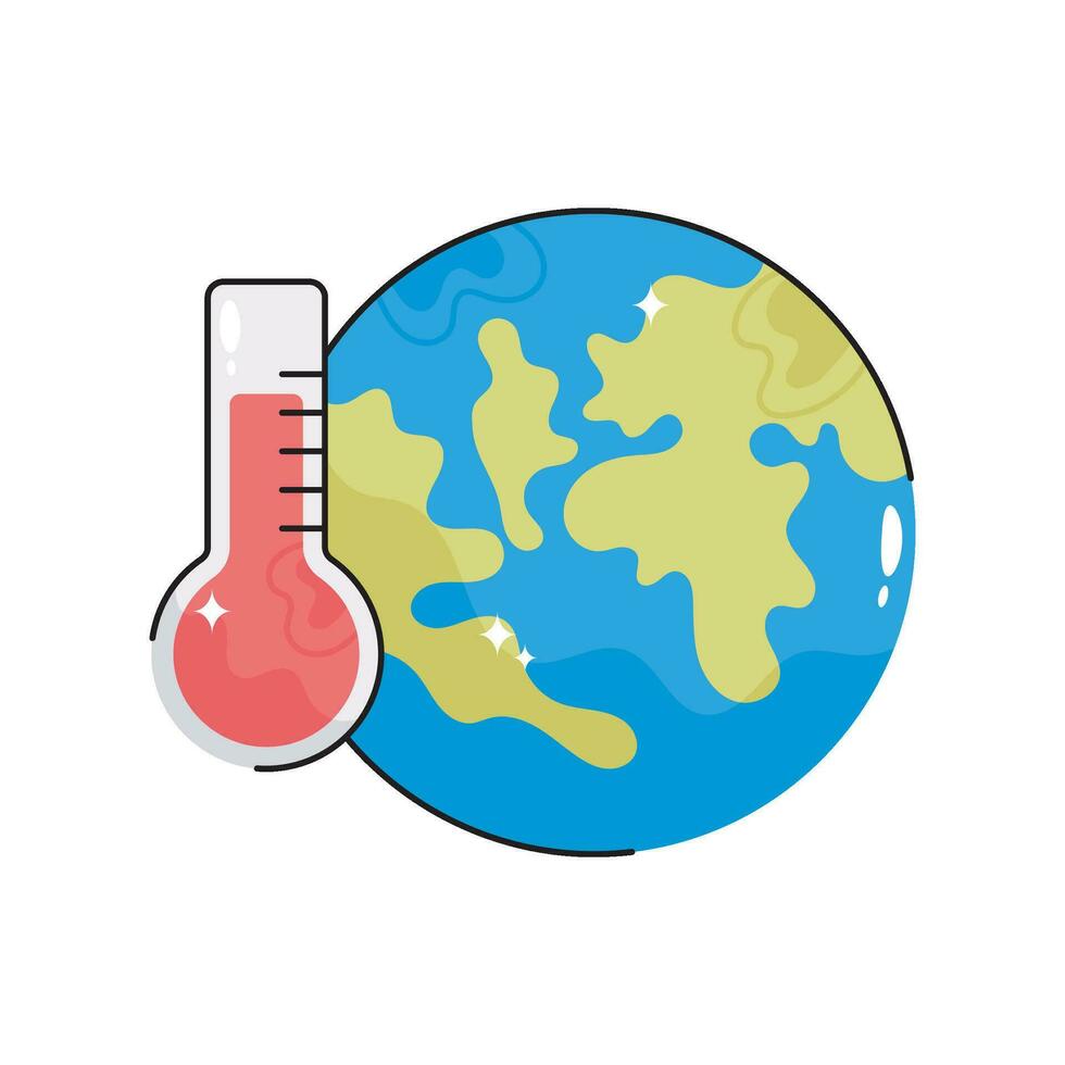 global temperatur klotter vektor färgrik klistermärke. eps 10 fil