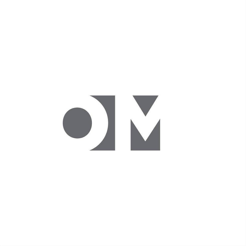 om-Logo-Monogramm mit Designvorlage im negativen Raumstil vektor