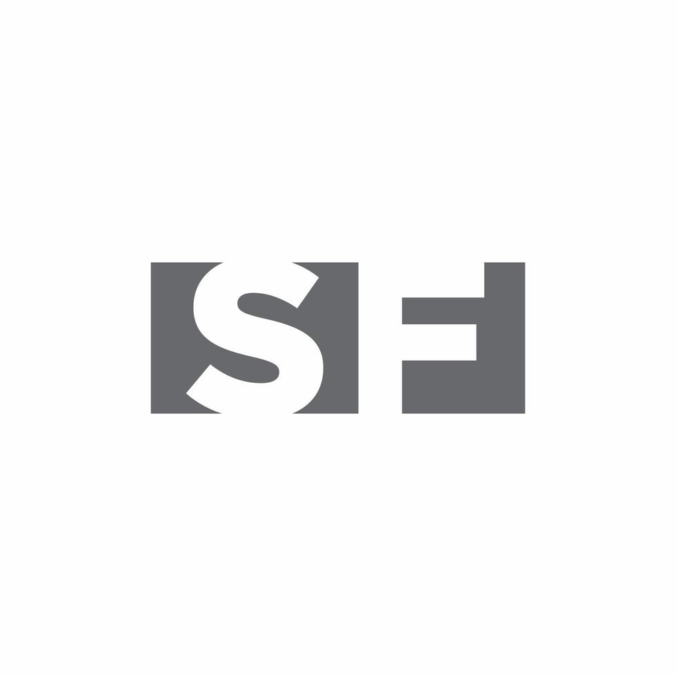 sf-logotyp monogram med negativ rymdstil designmall vektor