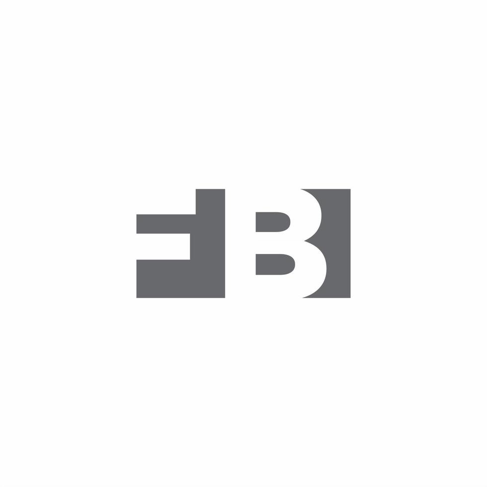fb-Logo-Monogramm mit Design-Vorlage im negativen Weltraum-Stil vektor