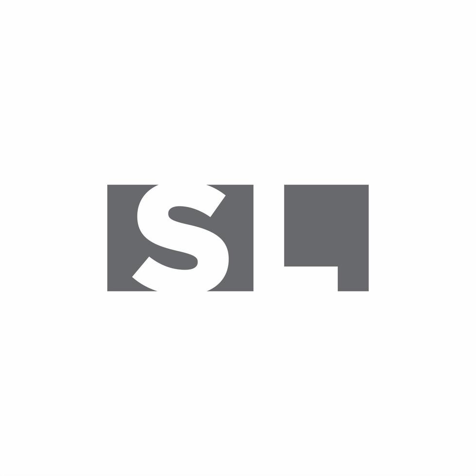 SL-Logo-Monogramm mit Designvorlage im negativen Raumstil space vektor